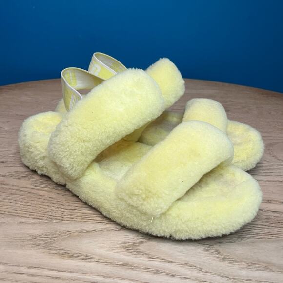 UGG Oh Yeah Double Strap Slide Slingback Sandals Slippers Yellow Women’s Size 9 - Picture 1 of 8